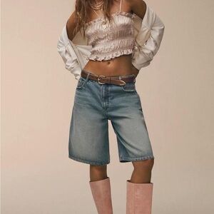 Pilcro Light Blue Denim Bermudas